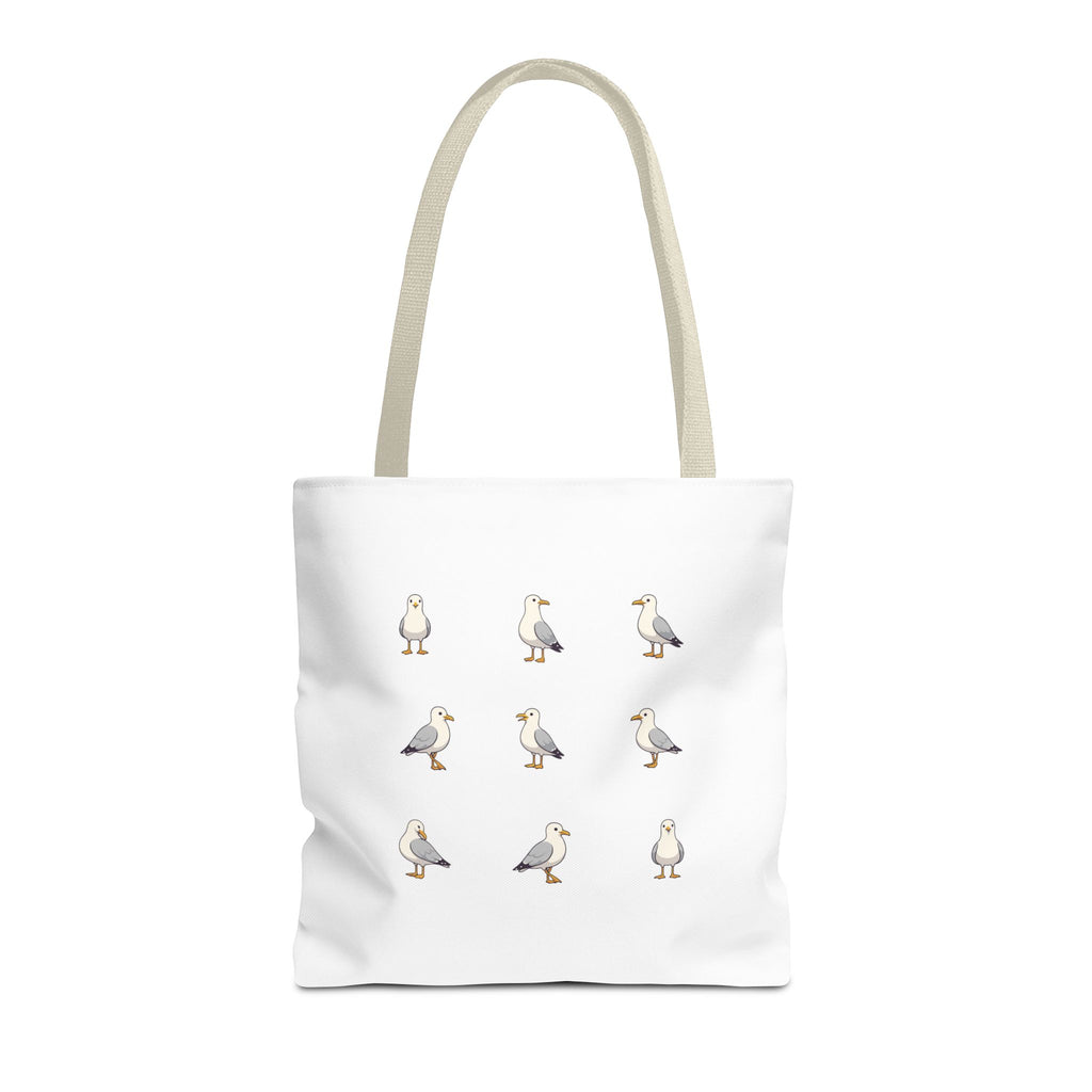 Seagull Pattern Tote Bag, Cute Coastal Beach Tote