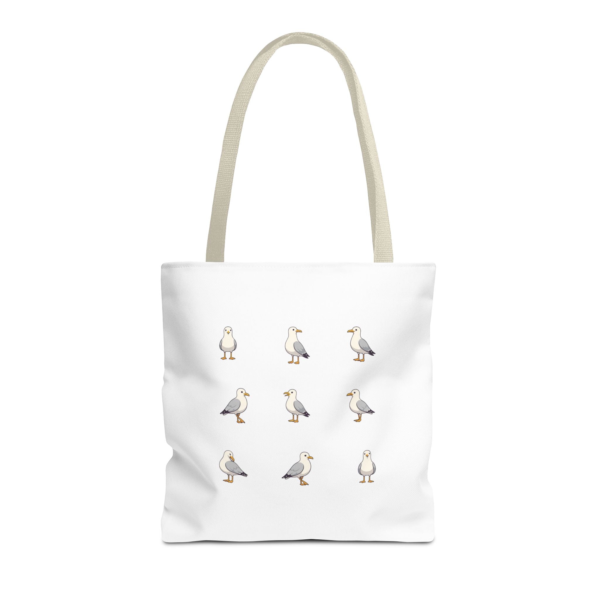 Seagull Pattern Tote Bag, Cute Coastal Beach Tote