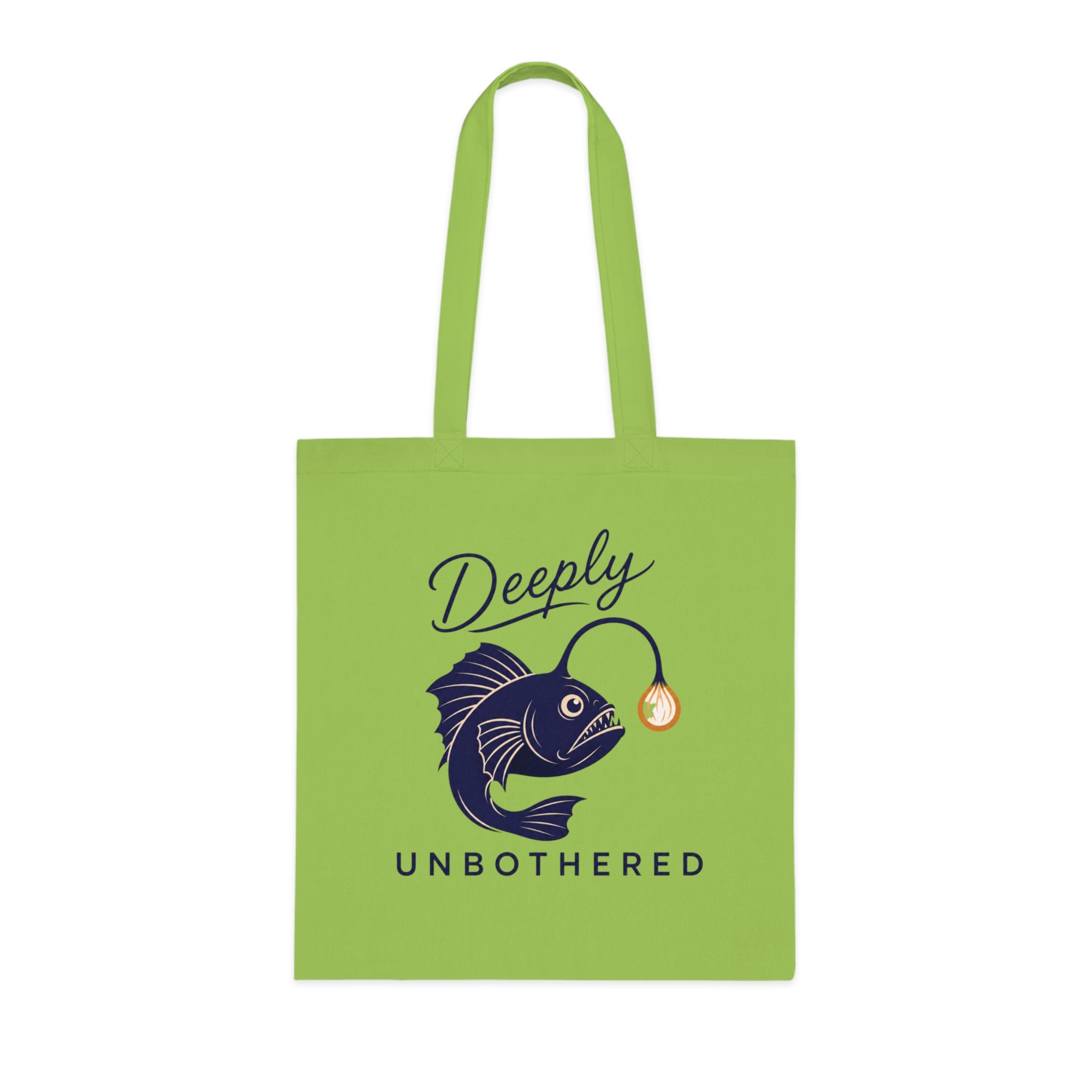 "Deeply Unbothered" Angler Fish Cotton Tote Bag