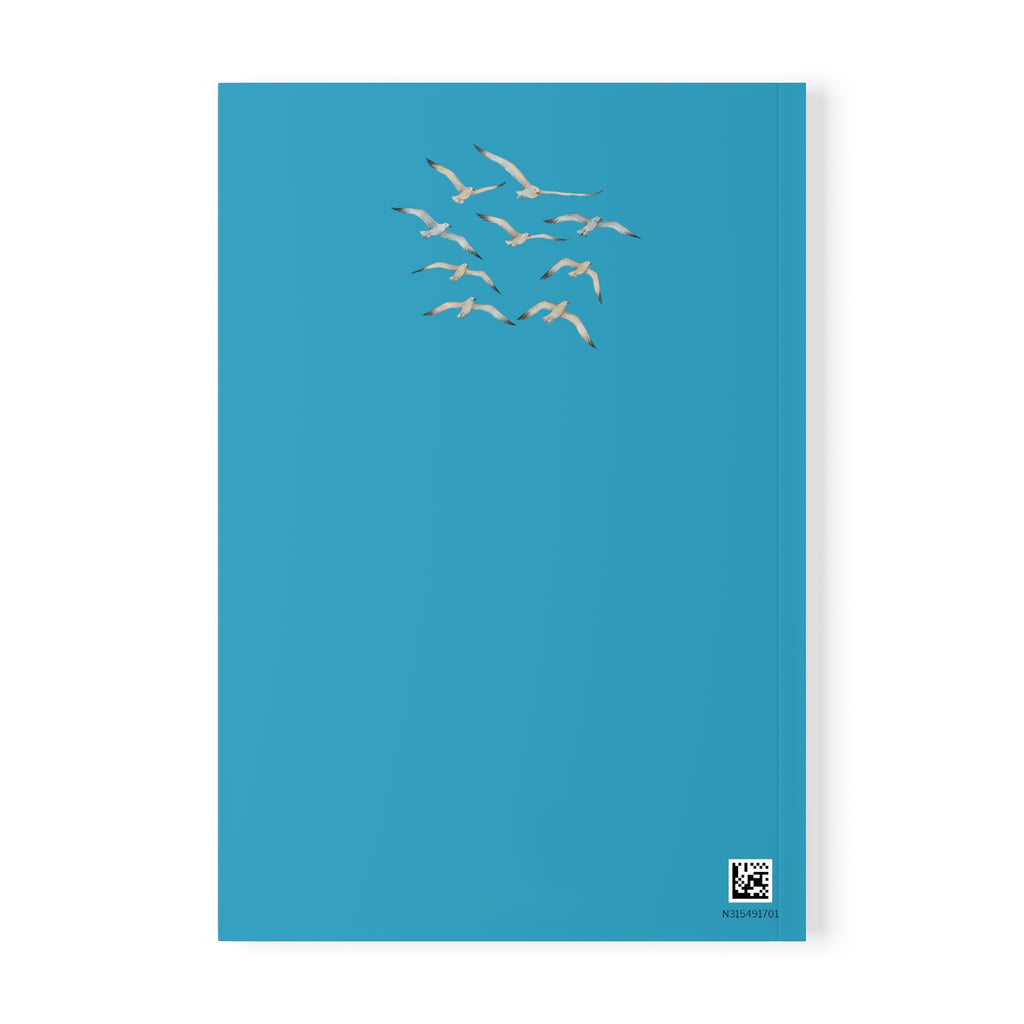 Coastal Journal with Seagull Illustration - Blue