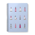 Lighthouse Pattern A5 Spiral Notebook - Blue