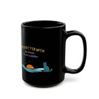 Black Cat Sunset Mug – "Life Is Better With Sea Breeze & Cat Cuddles"