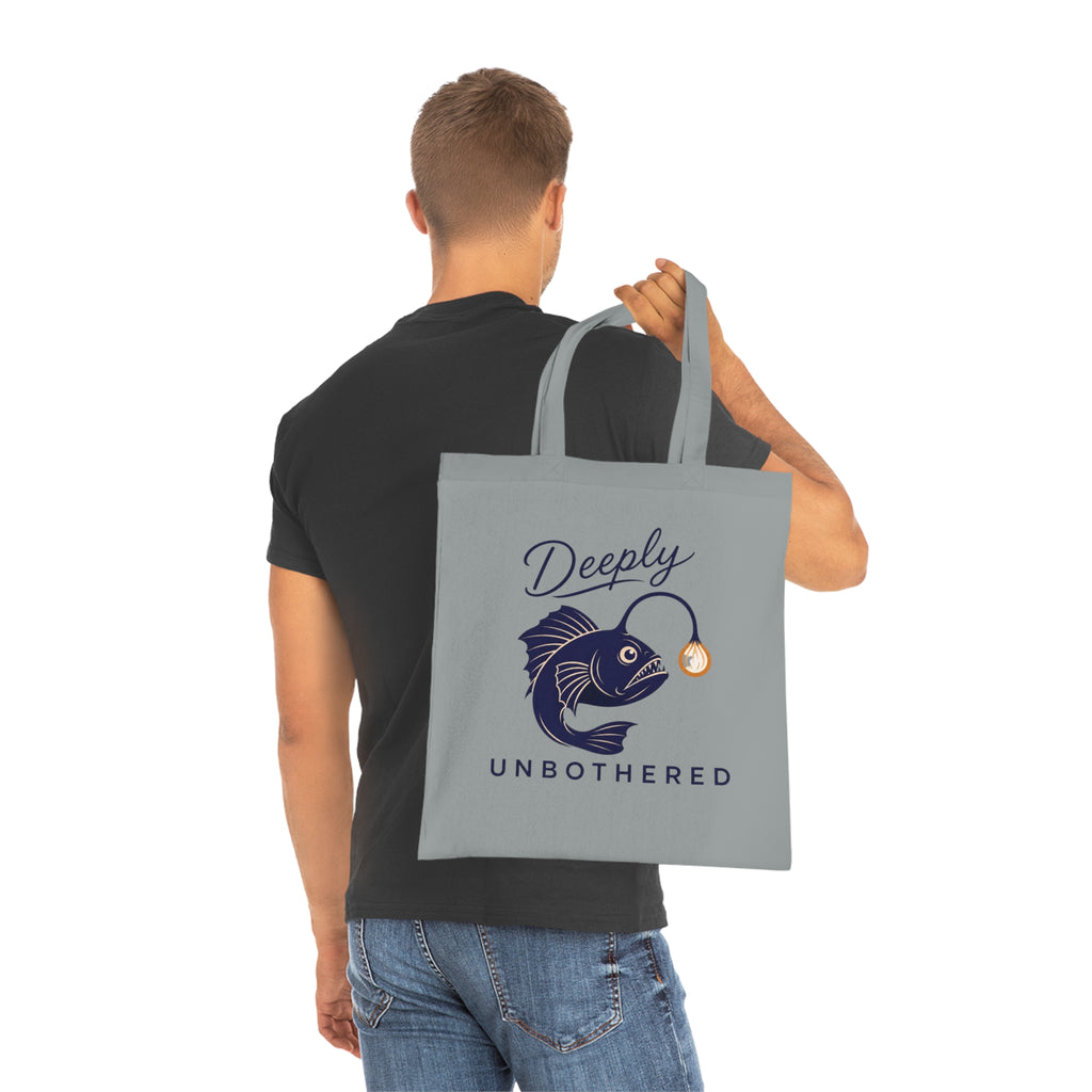 "Deeply Unbothered" Angler Fish Cotton Tote Bag
