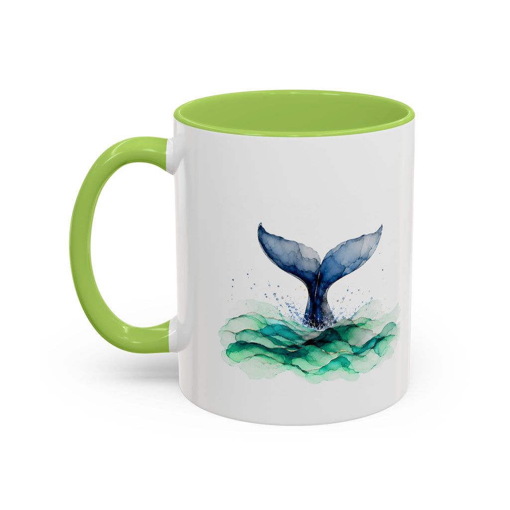 Lighthouse and Whale Tail Ceramic Mug