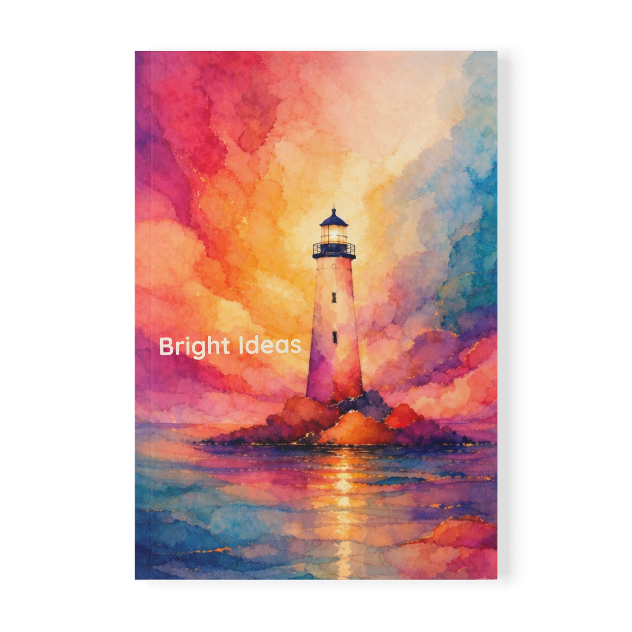 'Bright Ideas' - Lighthouse Illustration A5 Softcover Notebook