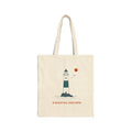 "Coastal Escape" Tote Bag, Lighthouse Canvas Beach Shopper