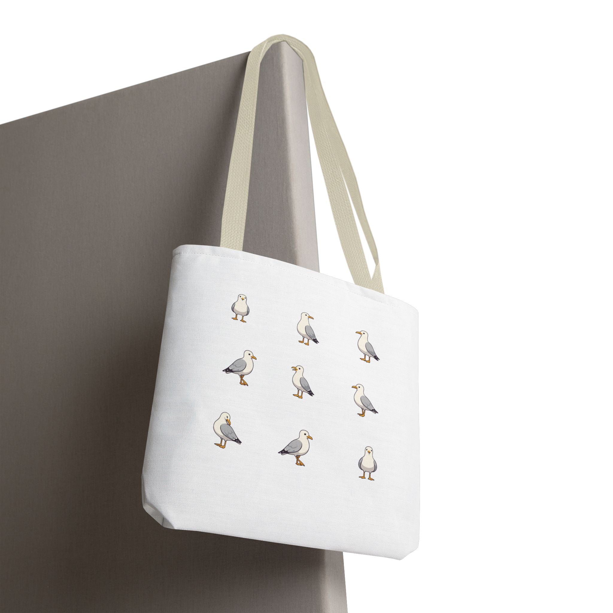 Seagull Pattern Tote Bag, Cute Coastal Beach Tote