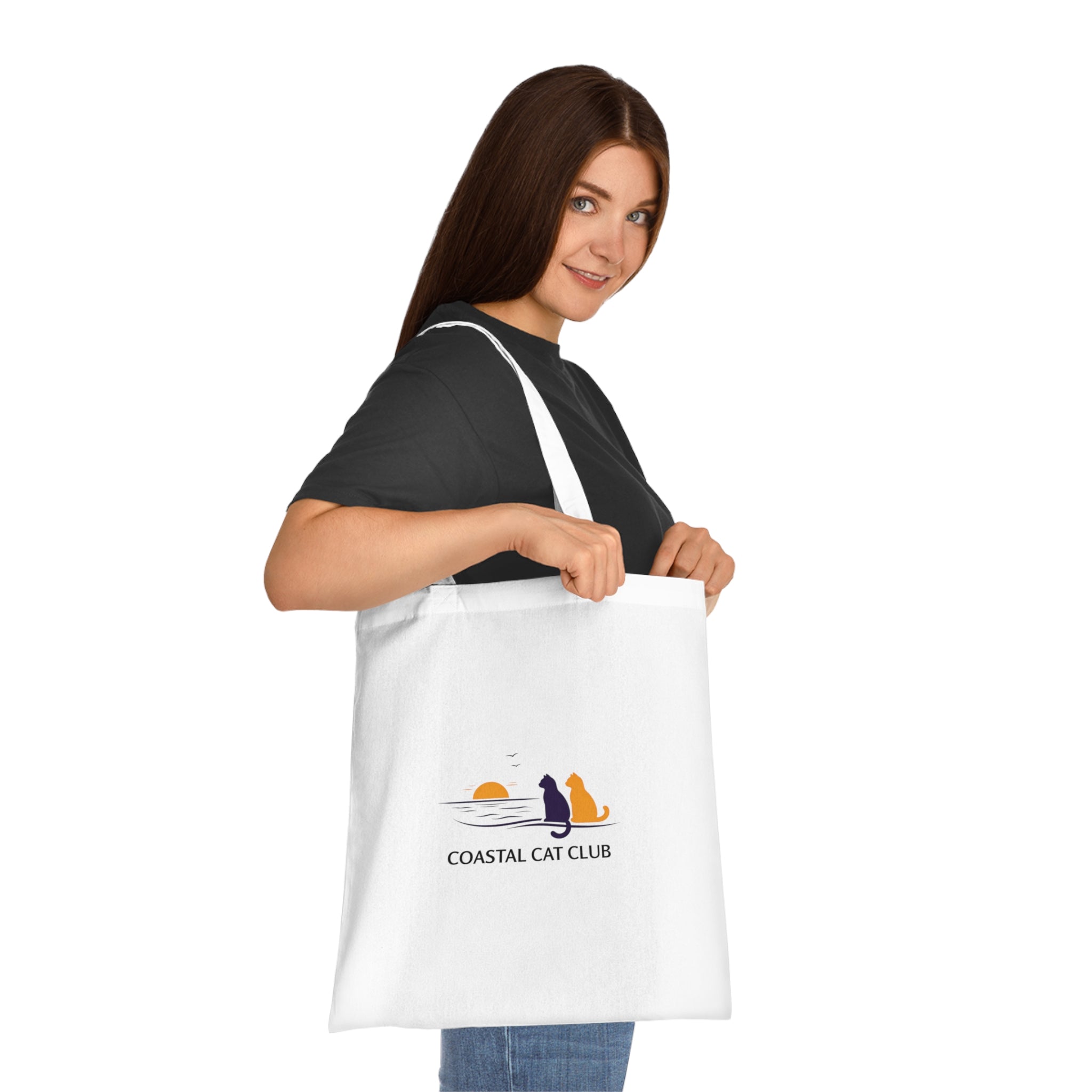 "Coastal Cat Club" Cotton Tote  Bag