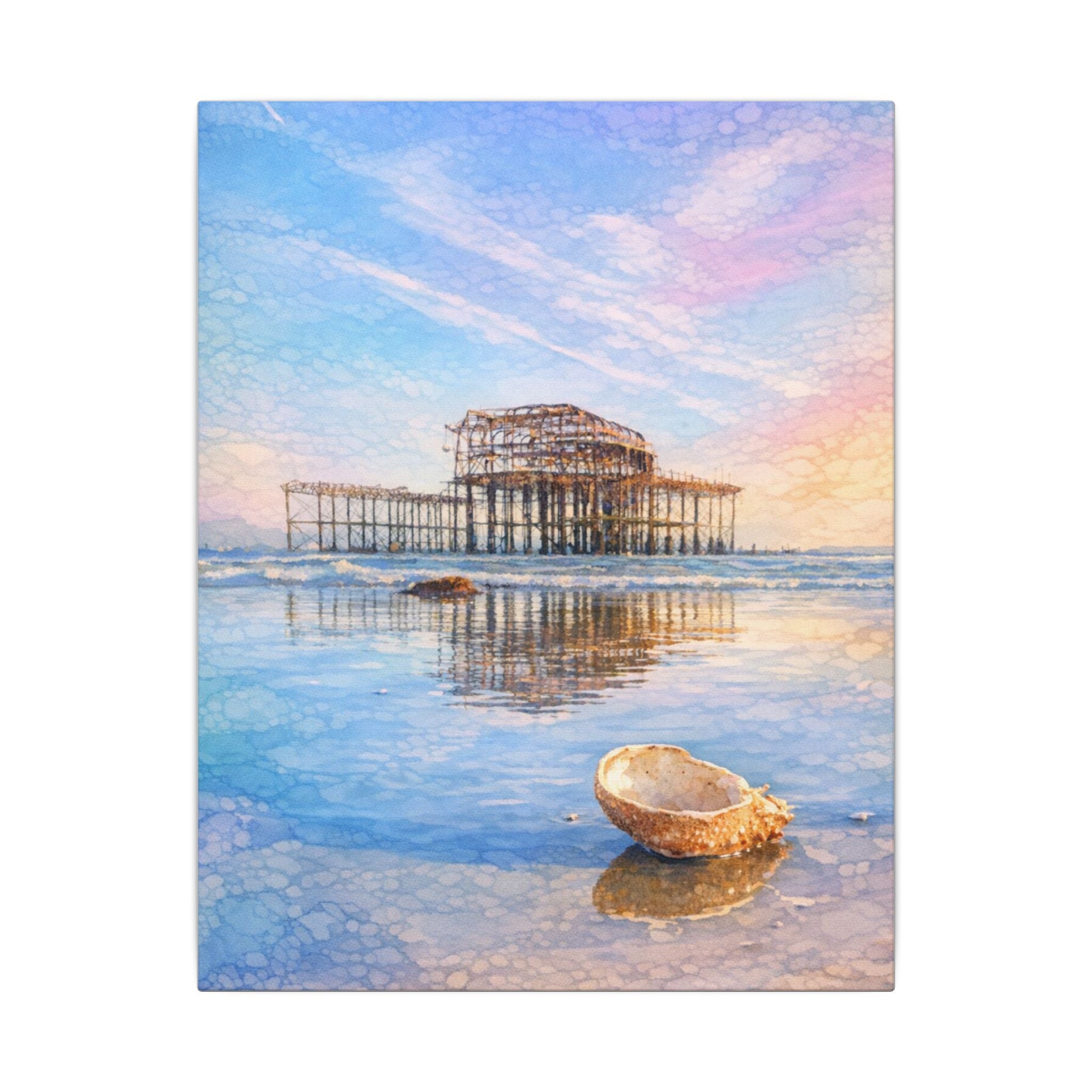West Pier Sunset Seascape Canvas