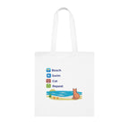 "Beach • Swim • Cat • Repeat" Cotton Tote Bag