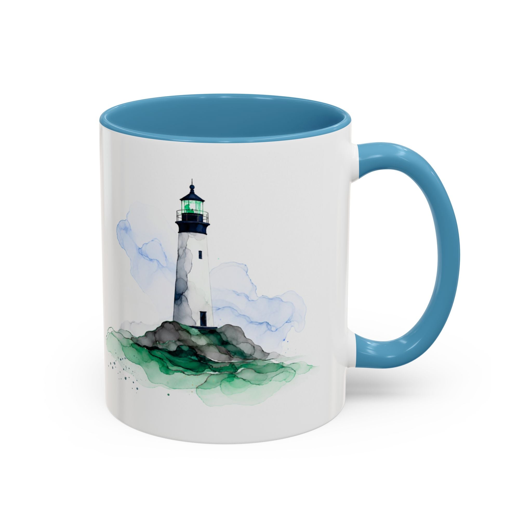 Lighthouse and Whale Tail Ceramic Mug