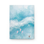 Ocean Wave Hardcover Journal — Blue Notebook with Pink Jellyfish