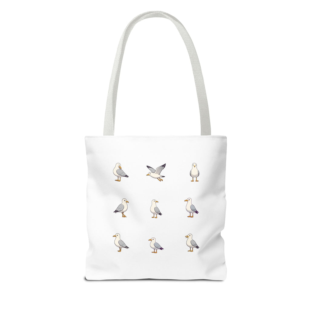 Seagull Pattern Tote Bag, Cute Coastal Beach Tote