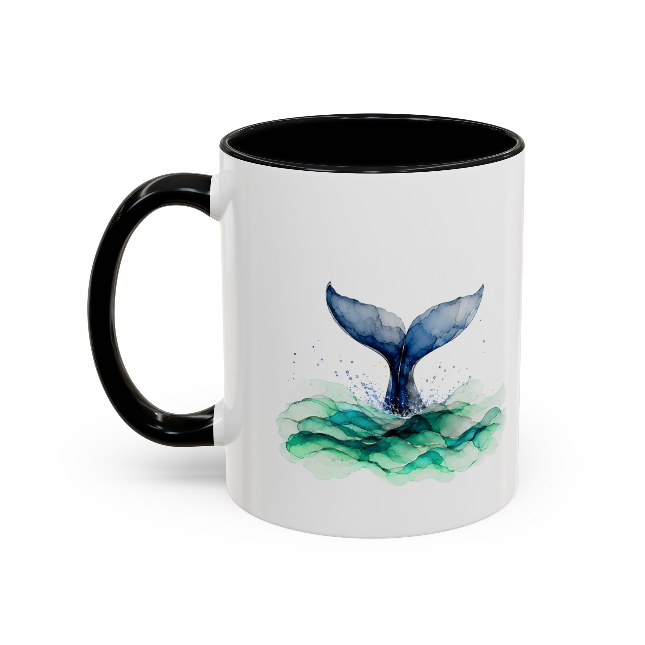 Lighthouse and Whale Tail Ceramic Mug