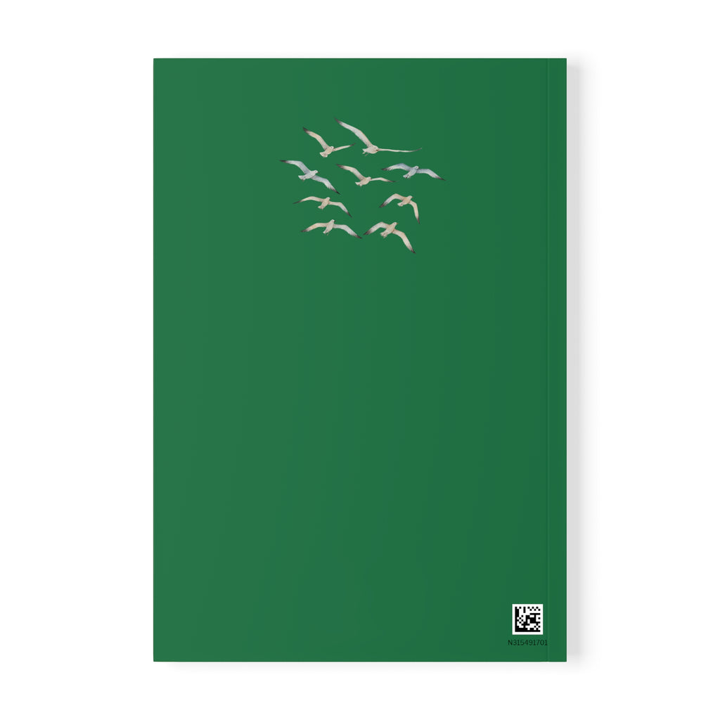 Coastal Journal with Seagull Illustration - Green