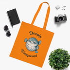 "Deeply Unimpressed" Pufferfish Cotton Tote Bag