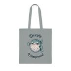 "Deeply Unimpressed" Pufferfish Cotton Tote Bag