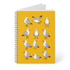 Seagull Pattern A5 Spiral Notebook —  Yellow
