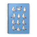 Seagull Pattern A5 Spiral Notebook -  Blue