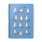 Seagull Pattern A5 Spiral Notebook -  Blue