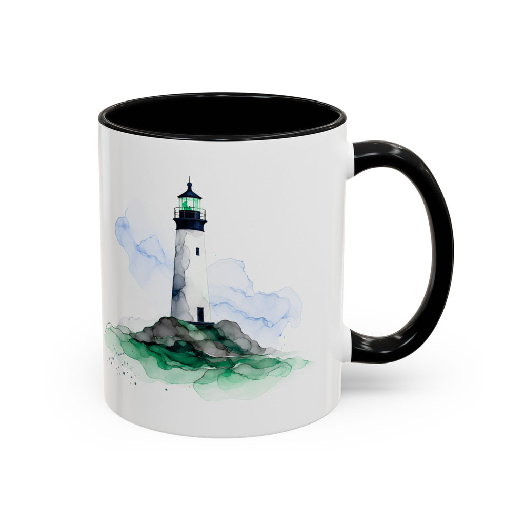 Lighthouse and Whale Tail Ceramic Mug