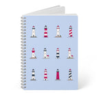 Lighthouse Pattern A5 Spiral Notebook - Blue