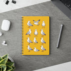 Seagull Pattern A5 Spiral Notebook —  Yellow