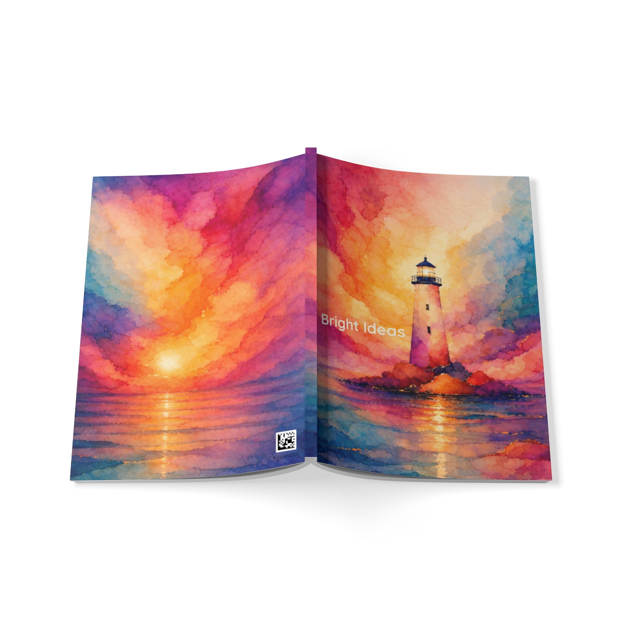 'Bright Ideas' - Lighthouse Illustration A5 Softcover Notebook