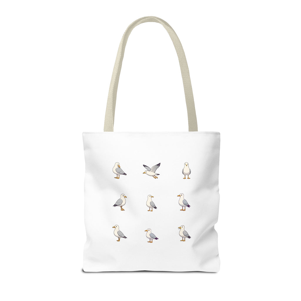 Seagull Pattern Tote Bag, Cute Coastal Beach Tote