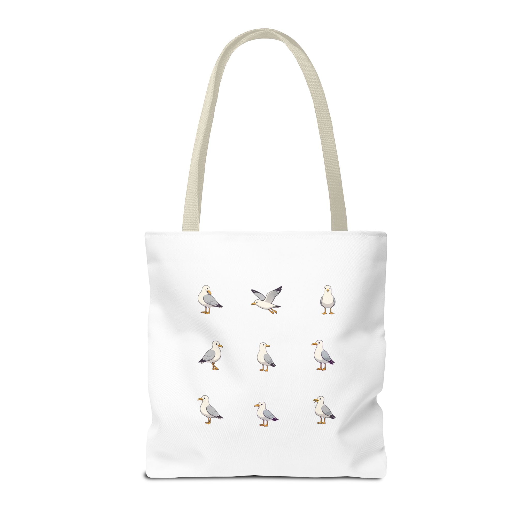 Seagull Pattern Tote Bag, Cute Coastal Beach Tote