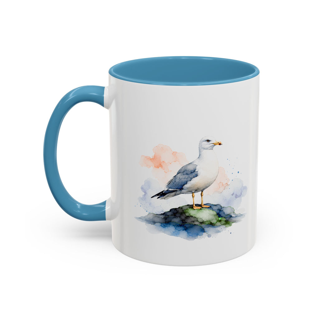 Beach Hut and Seagull Ceramic Mug