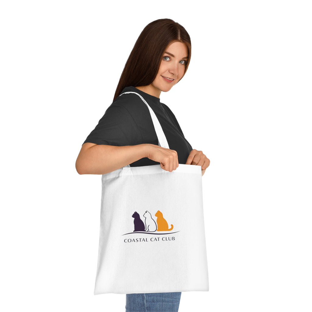 Cotton Tote Bag for Cat Lovers "Coastal Cat Club"