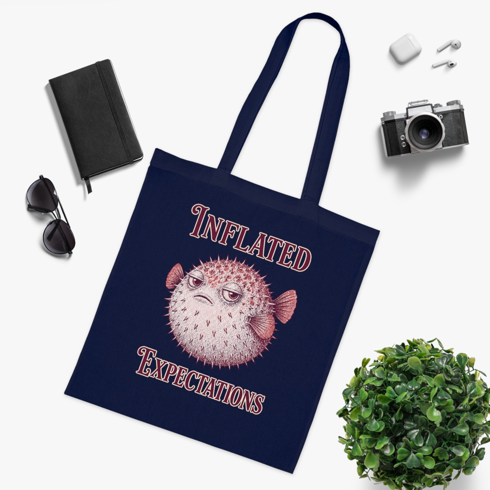 "Inflated Expectations" Pufferfish Tote Bag