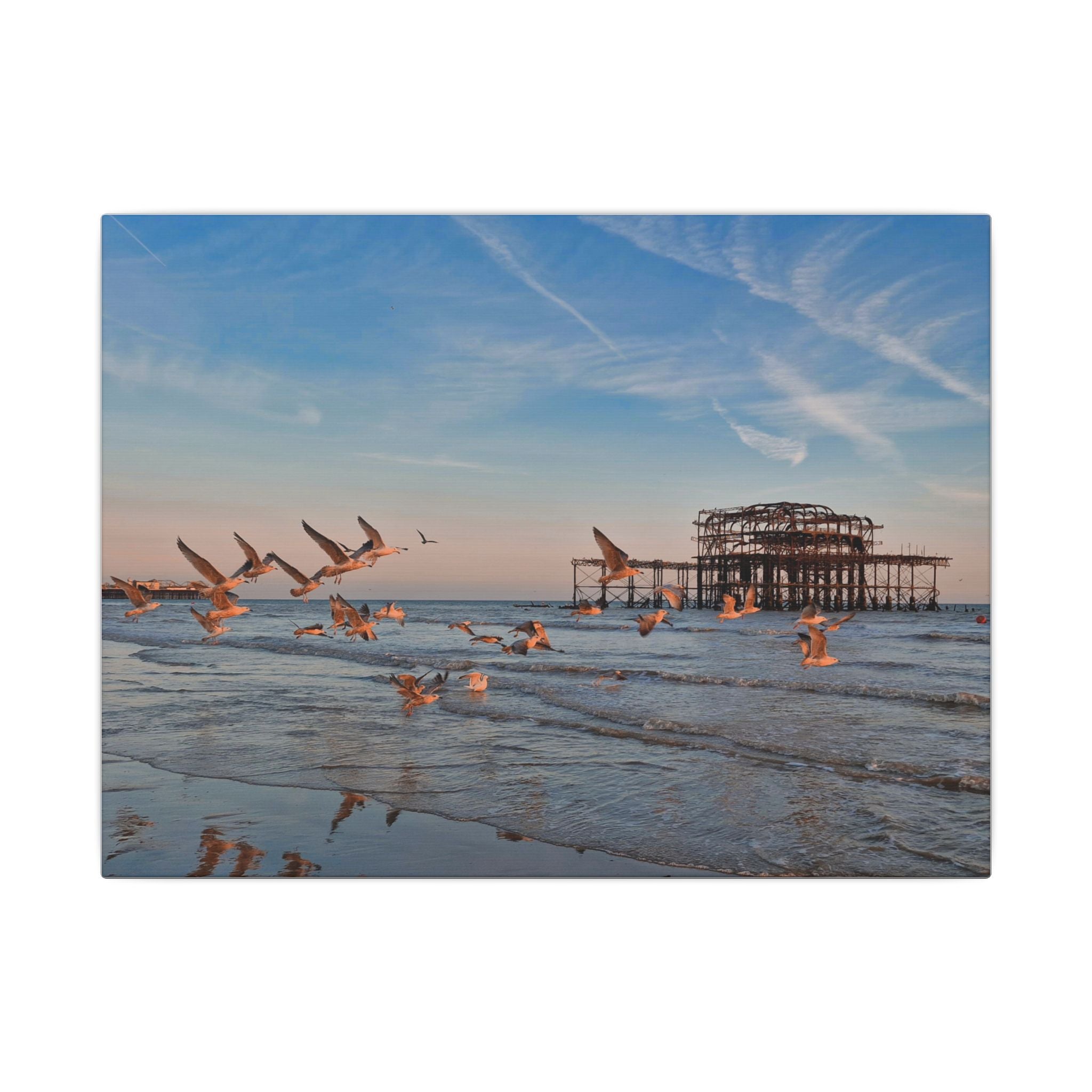 West Pier Sunset Canvas – Matte Stretched Wall Art