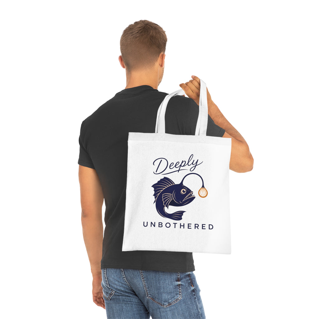 "Deeply Unbothered" Angler Fish Cotton Tote Bag