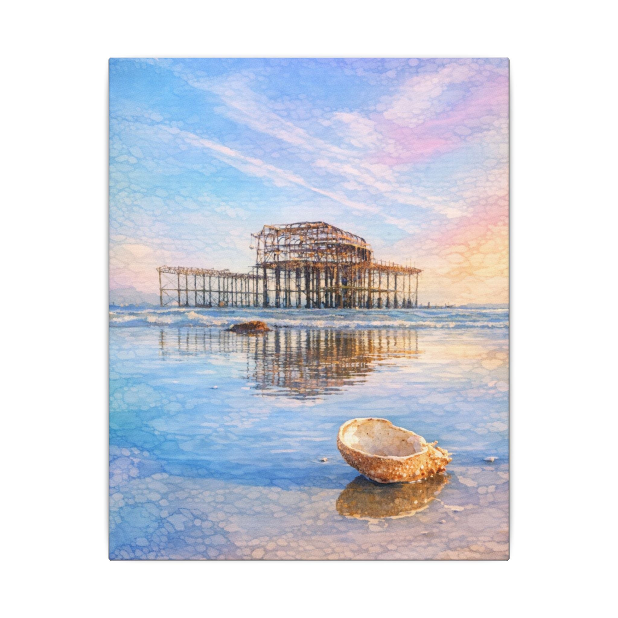 West Pier Sunset Seascape Canvas