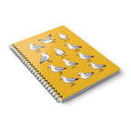 Seagull Pattern A5 Spiral Notebook —  Yellow