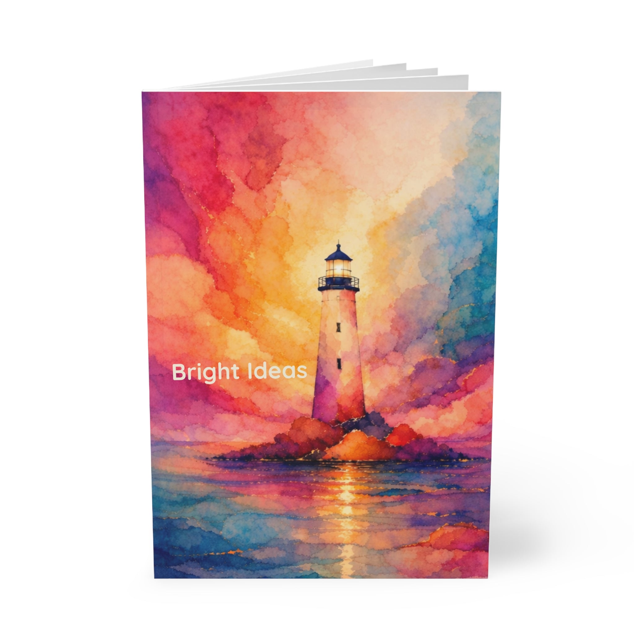 'Bright Ideas' - Lighthouse Illustration A5 Softcover Notebook