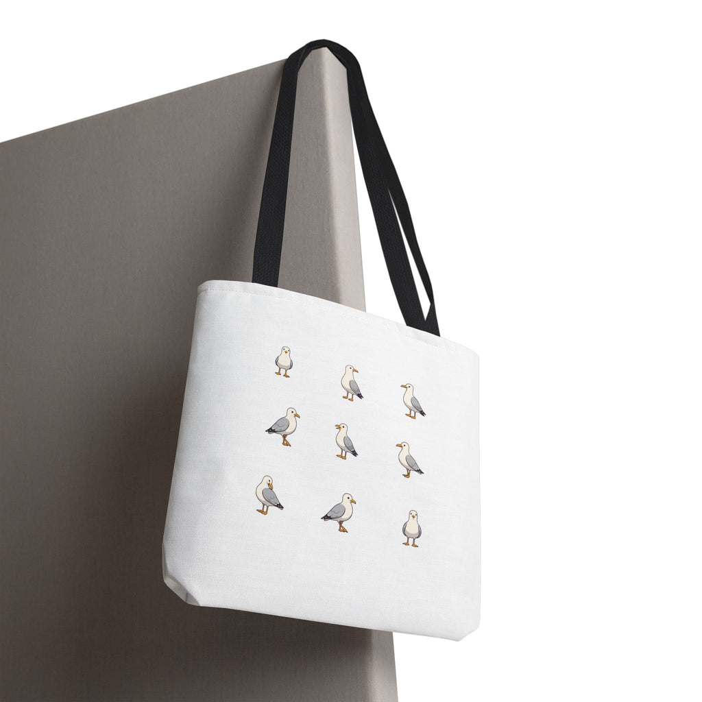 Seagull Pattern Tote Bag, Cute Coastal Beach Tote