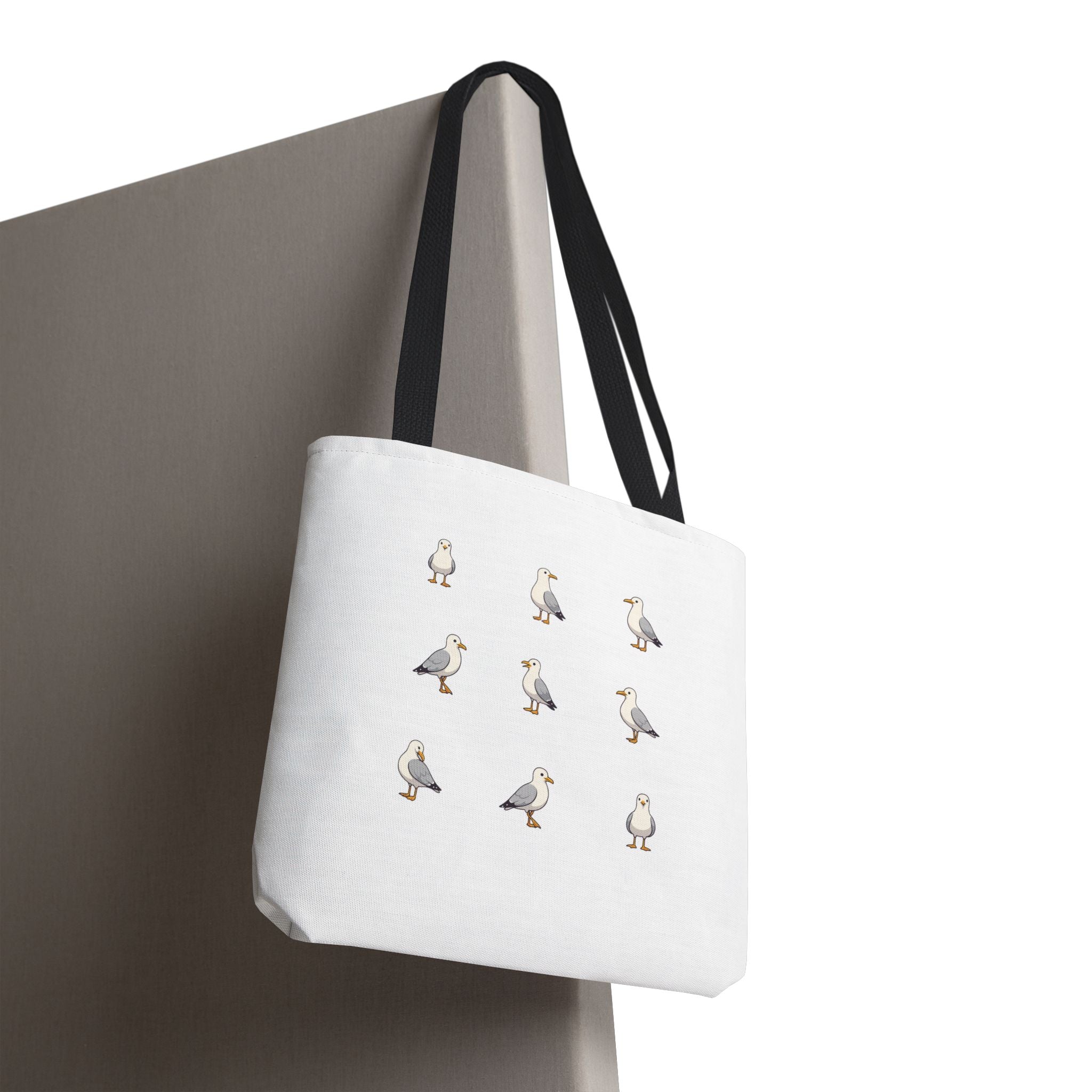 Seagull Pattern Tote Bag, Cute Coastal Beach Tote