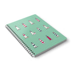 Lighthouse Pattern A5 Spiral Notebook - Green