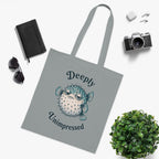 "Deeply Unimpressed" Pufferfish Cotton Tote Bag