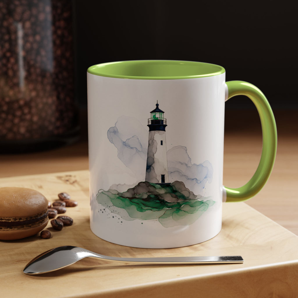 Lighthouse and Whale Tail Ceramic Mug