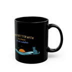 Black Cat Sunset Mug – "Life Is Better With Sea Breeze & Cat Cuddles"