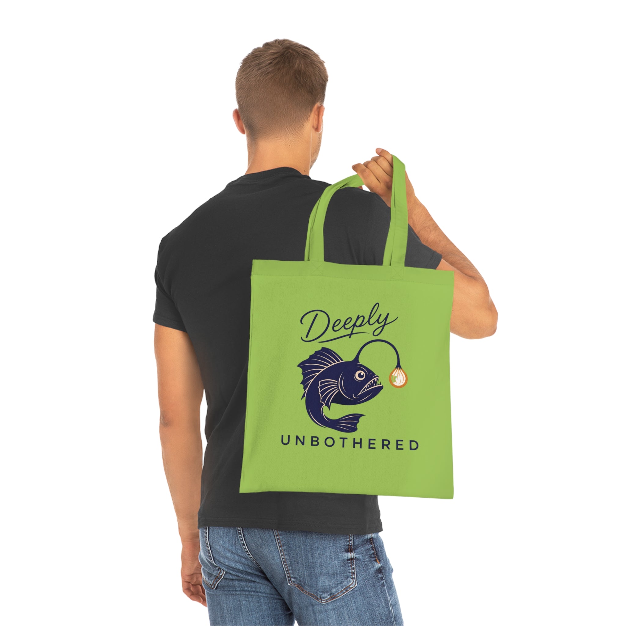 "Deeply Unbothered" Angler Fish Cotton Tote Bag