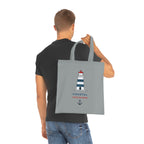 "Coastal State of Mind" Cotton Tote,  Nautical Lighthouse Beach Bag