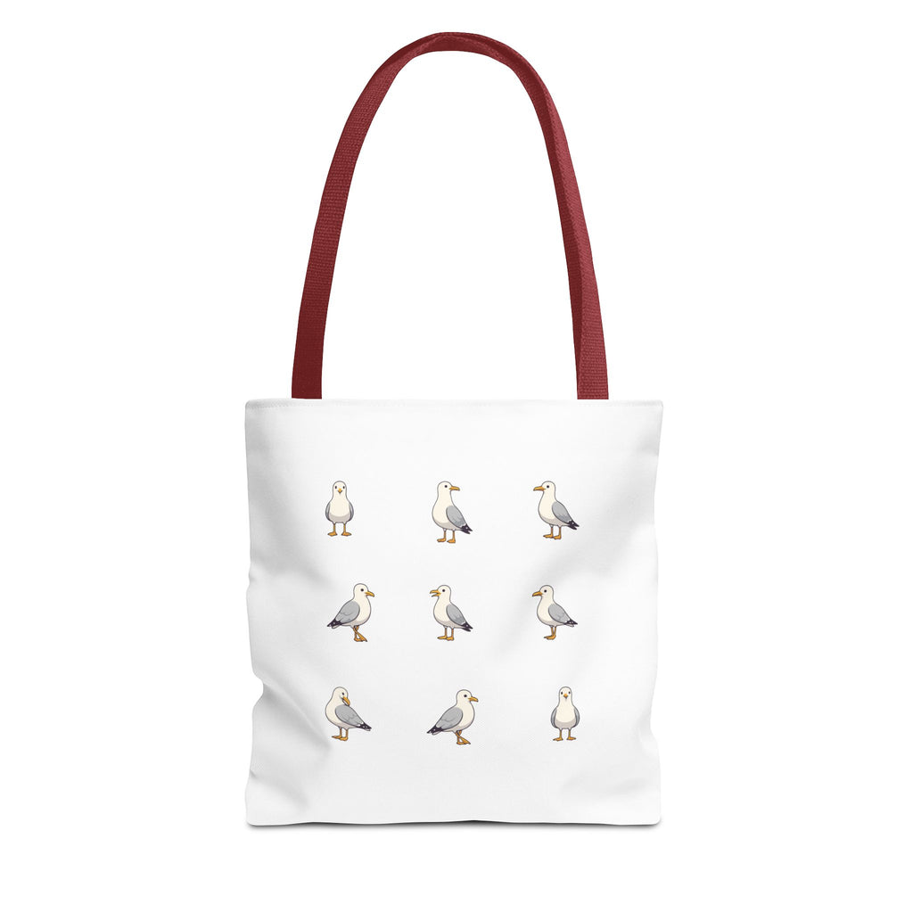 Seagull Pattern Tote Bag, Cute Coastal Beach Tote