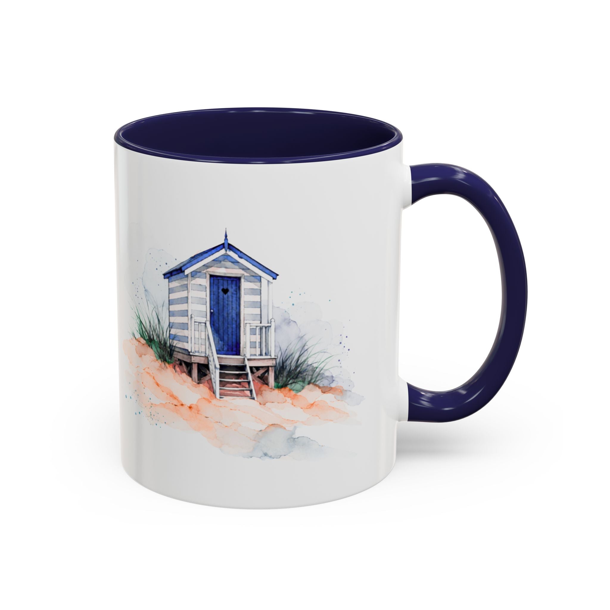 Beach Hut and Seagull Ceramic Mug