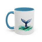Lighthouse and Whale Tail Ceramic Mug