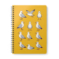 Seagull Pattern A5 Spiral Notebook —  Yellow